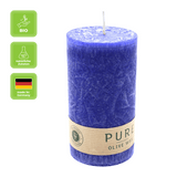 100% PURE, OLIVE WAX, vegane Stumpenkerze, Nachtblau, WENZEL, 130/70 mm, Brenndauer ca. 59h - luterna.de