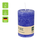 100% PURE, OLIVE WAX, vegane Stumpenkerze, Nachtblau, WENZEL, 90/60 mm, Brenndauer ca. 27h - luterna.de