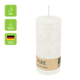 PURE OLIVE WAX, Natural, vegane Stumpenkerze, WENZEL, 130/60 mm, Brenndauer ca. 40h