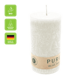 100% PURE, OLIVE WAX, vegane Stumpenkerze, Natural, WENZEL, 130/70 mm, Brenndauer ca. 59h - luterna.de