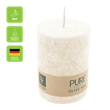 100% PURE, OLIVE WAX, vegane Stumpenkerze, Sahara, WENZEL, 90/70 mm, Brenndauer ca. 40h - luterna.de