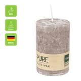 100% PURE, OLIVE WAX, vegane Stumpenkerze, Siena, WENZEL, 90/60 mm, Brenndauer ca. 27h - luterna.de