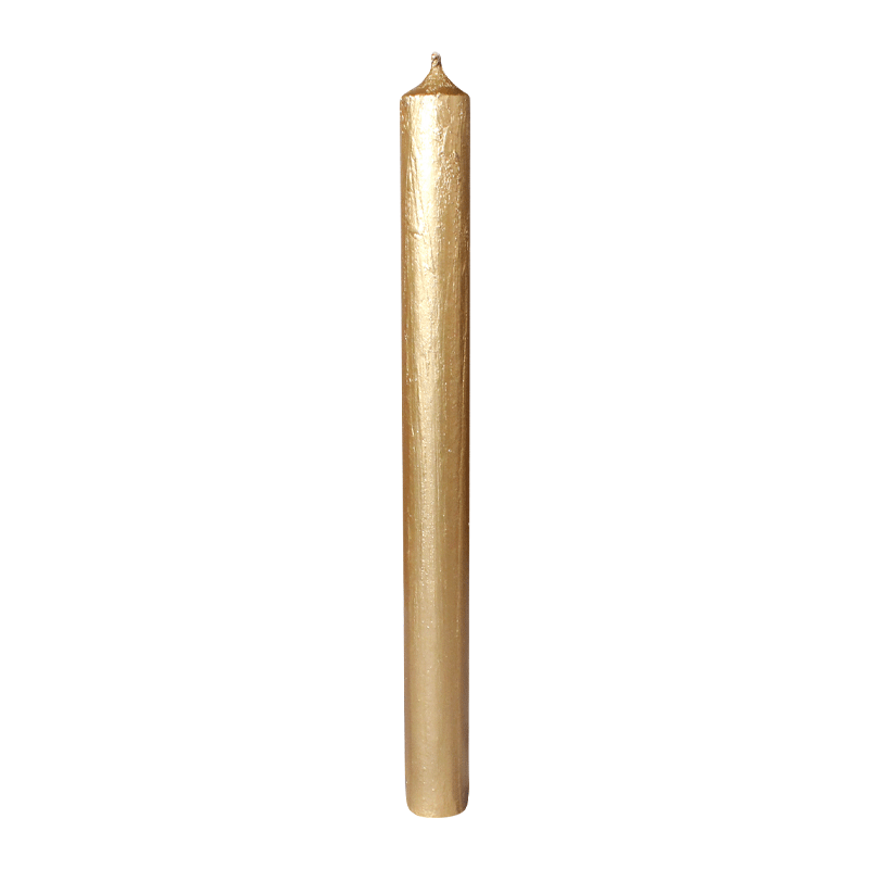 Stabkerzen Rustikal Gold, 250/22 mm, KERZENFARM HAHN, 12h, 16 St