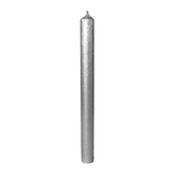 16 Stabkerzen Rustikal Silber, 250/22 mm, KERZENFARM HAHN, durchgefärbt, Brenndauer 12h
