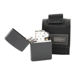 ZIPPO Black Crackle Black Pouch Geschenkset, ZIPPO-Feuerzeug inkl. Feuerzeugbeutel