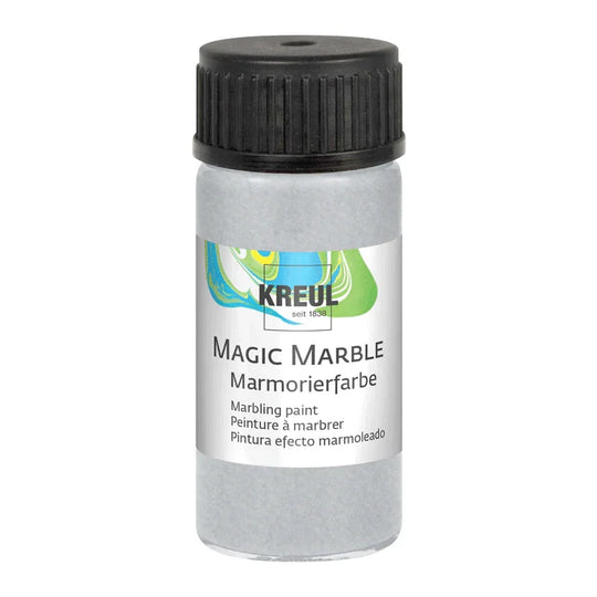 KREUL Magic Marble Marmorierfarbe Metallic, Silber, 20 ml-Glas