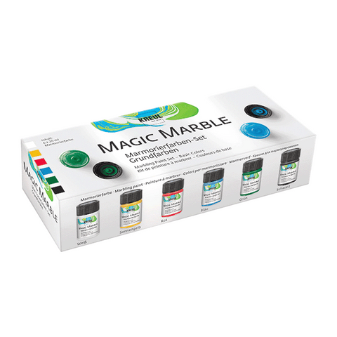 KREUL Magic Marble Marmorierfarben-Set, Grundfarben, 6 Farben je 20 ml