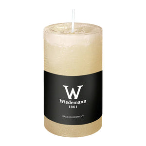 Marble Rustik Stumpenkerze Bisquit, Wiedemann, 90/58 mm, Brenndauer ca. 30h, durchgefärbt