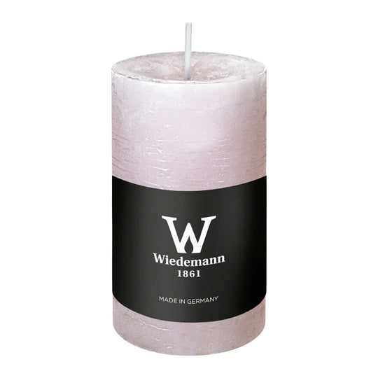 Stumpenkerze aus Paraffin, Rosé, Marble Rustik, Wiedemann, 90/58 mm, Brenndauer ca. 30h, durchgefärbt