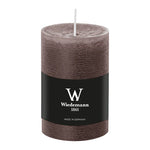 Stumpenkerze aus Paraffin, Schlamm, Marble Rustik, Wiedemann, 100/68 mm, Brenndauer ca. 42h, durchgefärbt