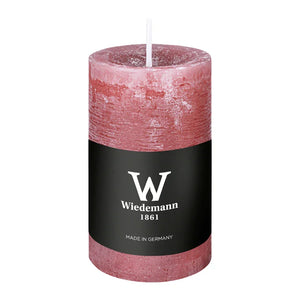 Marble Rustik Stumpenkerze Altrosa, Wiedemann, 90/58 mm, Brenndauer ca. 30h, durchgefärbt