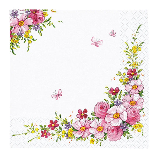 Lunchservietten „Cute Flowers“, 33x33 cm, 3-lagig, Home Fashion®, 20 Stück