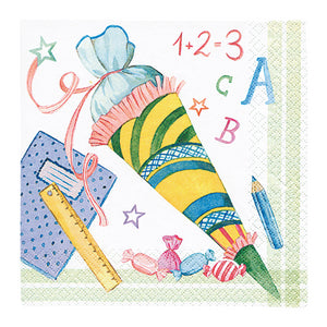 Lunchservietten „School Start“, 33x33 cm, 3-lagig, Home Fashion®, 20 Stück