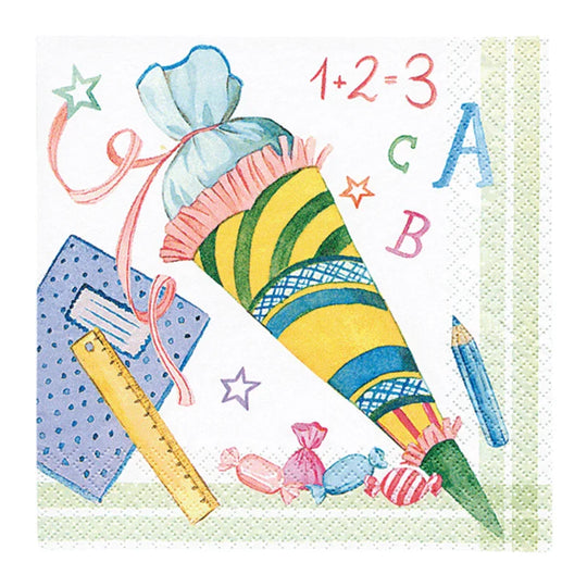 Lunchservietten „School Start“, 33x33 cm, 3-lagig, Home Fashion®, 20 Stück