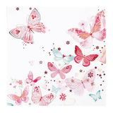 Lunchservietten „Lovely Butterflies“, 33x33 cm, 3-lagig, Home Fashion®, 20 Stück, Geburt, Geburtstag