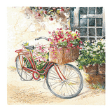 Lunchservietten „Flower Bike“, 33x33 cm, 3-lagig, Home Fashion®, 20 Stück, Camping, Gartenfest, Picknick, Valentinstag
