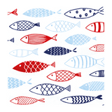Lunchservietten „Fish on Tour“, 33x33 cm, 3-lagig, Home Fashion®, 20 Stück