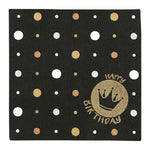 Lunchservietten „Happy Crown gold“, 33x33 cm, 3-lagig, Home Fashion®, 20 Stück