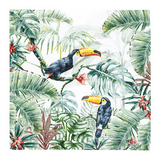 Lunchservietten „Welcome to the Jungle“, 33x33 cm, 3-lagig, Home Fashion®, 20 Stück, Tropical