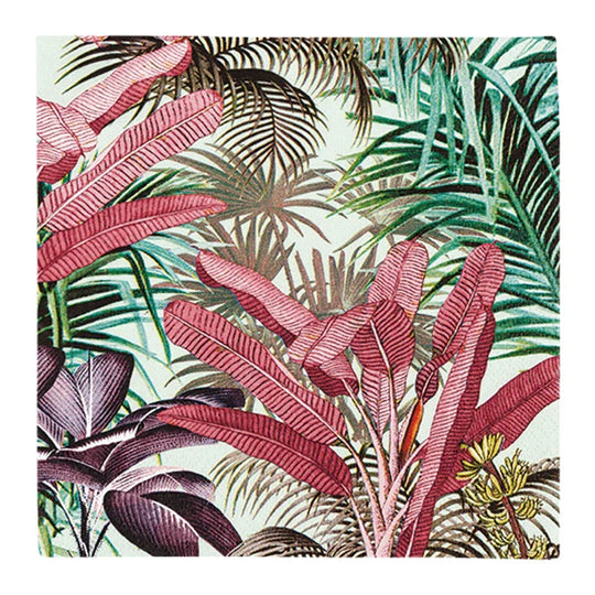Lunchservietten „Tropical Plants“, 33x33 cm, 3-lagig, Home Fashion®, 20 Stück