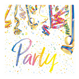 Lunchservietten „Colourful Party“, 33x33 cm, 3-lagig, Home Fashion®, 20 Stück, Geburtstag, Party, Silvester