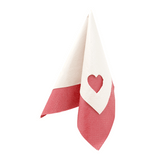 Stanzservietten „KombiSet Punched Heart Pearl Effect red/ivory“, 33x33 cm, 3-lagig, Home Fashion®, sortiert zu je 10 Stück pro Packung, Geburt, Hochzeit, Taufe, Valentinstag