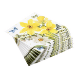 Lunchservietten „Watercolor Narcissus“, 33x33 cm, 3-lagig, Home Fashion®, 20 Stück, Happy Easter!, Ostern, Floral