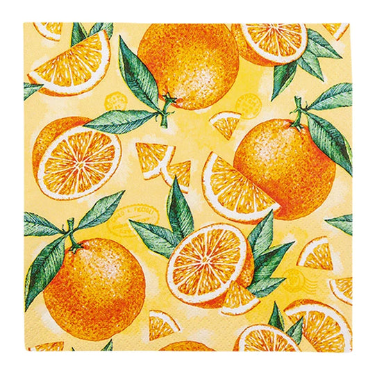 Lunchservietten „Pieces of Orange“, 33x33 cm, 3-lagig, Home Fashion®, 20 Stück