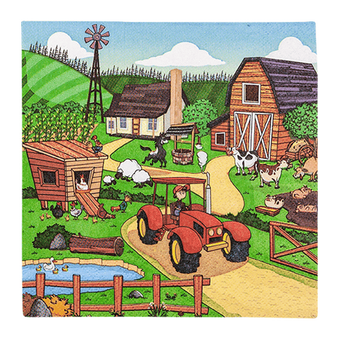 Lunchservietten „Little Farm“, 33x33 cm, 3-lagig, Home Fashion®, 20 Stück, Gartenfest, Schulanfang