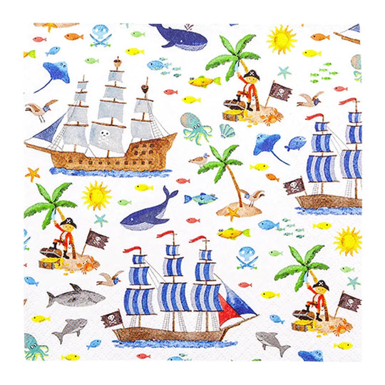 Lunchservietten „Pirates“, 33x33 cm, 3-lagig, Home Fashion®, 20 Stück