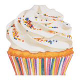 Stanzservietten „Delicate Cupcake“, 32x31 cm, 1-lagig, Home Fashion®, 12 Stück, Geburtstag, Party, Picknick, Schulanfang