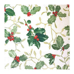 Cocktailservietten „Ilex and Mistletoe“, 25x25 cm, 3-lagig, Home Fashion®, 20 Stück