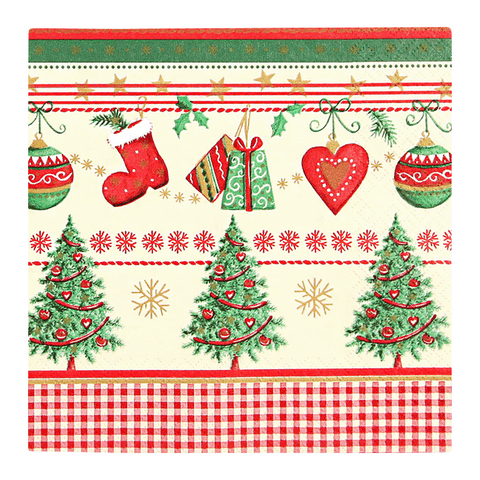 Lunchservietten „Traditional Christmas“, 33x33 cm, 3-lagig, Home Fashion®, 20 Stück