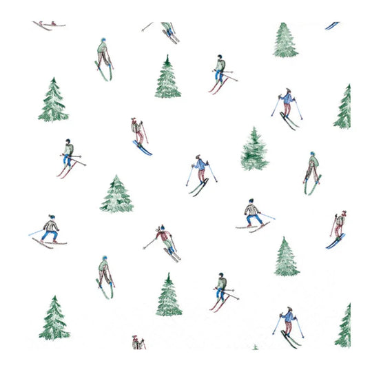 Lunchservietten „Skiing“, 33x33 cm, 3-lagig, Home Fashion®, 20 Stück