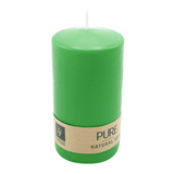 PURE Stumpenkerze Softgrün, 130/70 mm, WENZEL, Brenndauer 52h, plastikfrei, selbstverlöschend