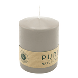 PURE Stumpenkerze Sand, 90/70 mm, WENZEL, Brenndauer 38h, plastikfrei, selbstverlöschend