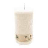 PURE OLIVE Stumpenkerze Sahara, 130/70 mm, WENZEL, Brenndauer 52h, plastikfrei, vegan