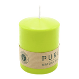 PURE Stumpenkerze Limone, 90/70 mm, WENZEL, Brenndauer 38h, plastikfrei, selbstverlöschend