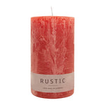 RUSTIC-Stumpenkerze Rubin, WENZEL, 140/80 mm, Brenndauer ca. 76h, selbstverlöschend
