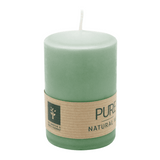 PURE Stumpenkerze Smaragd, 90/60 mm, WENZEL, Brenndauer 25h, plastikfrei, selbstverlöschend