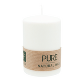 PURE Stumpenkerze Natural, 90/60 mm, WENZEL, Brenndauer 25h, plastikfrei, selbstverlöschend