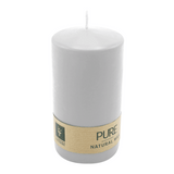 PURE Stumpenkerze Silbergrau, 130/70 mm, WENZEL, Brenndauer 52h, plastikfrei, selbstverlöschend