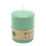 PURE Stumpenkerze Smaragd, 90/70 mm, WENZEL, Brenndauer 38h, plastikfrei, selbstverlöschend