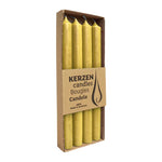 RUSTIC-Stabkerzen Senf, WENZEL, 250/22 mm, Brenndauer ca. 10h, plastikfrei, 4 Stück
