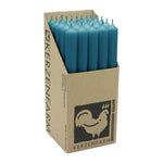Stabkerzen aus Paraffin, 250/22 mm, Ozeanblau, KERZENFARM HAHN, Brenndauer ca. 12h, 25 Stück pro Verpackung