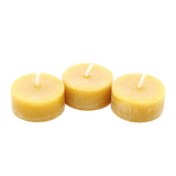 100% Bienenwachs Teelichter 40/18 mm ohne Alu-Hülle, KERZENFARM HAHN, Brenndauer 3,5h, 42 St.