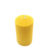 Waben-Stumpenkerze, 100% reines Bienenwachs, KERZENFARM HAHN, 100/58 mm, Brenndauer ca. 17h