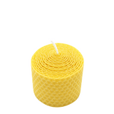 Waben-Stumpenkerze, 100% reines Bienenwachs, KERZENFARM HAHN, 60/58 mm, Brenndauer ca. 8h