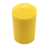 Waben-Stumpenkerze, 100% reines Bienenwachs, KERZENFARM HAHN, 125/75 mm, Brenndauer ca. 24h