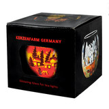 Leuchtglas Winter Village, H90 x Ø110 mm, KERZENFARM HAHN